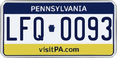 PA license plate LFQ0093