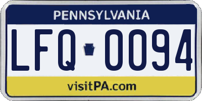 PA license plate LFQ0094