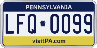 PA license plate LFQ0099
