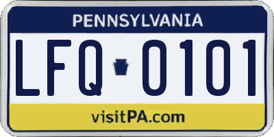 PA license plate LFQ0101