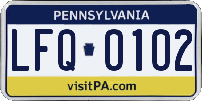 PA license plate LFQ0102