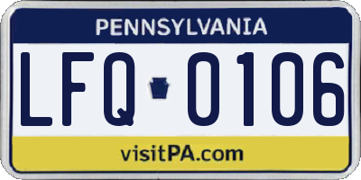 PA license plate LFQ0106