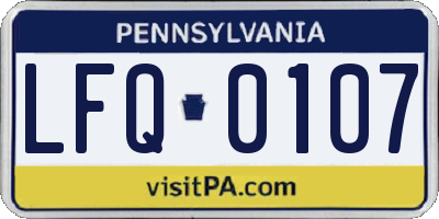 PA license plate LFQ0107