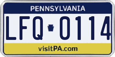 PA license plate LFQ0114