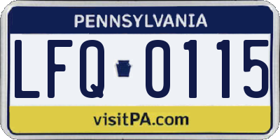 PA license plate LFQ0115