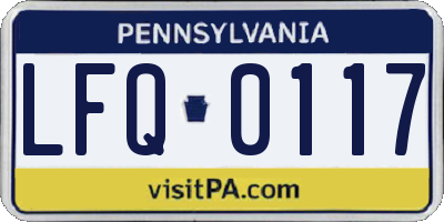 PA license plate LFQ0117
