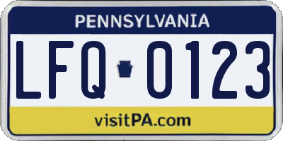 PA license plate LFQ0123