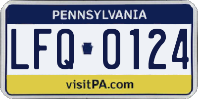 PA license plate LFQ0124