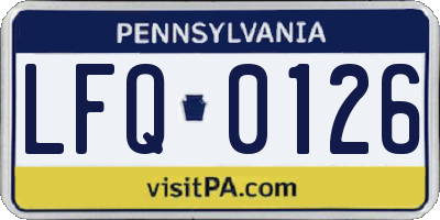 PA license plate LFQ0126