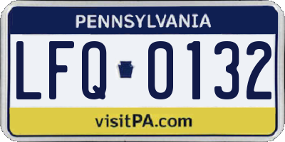 PA license plate LFQ0132