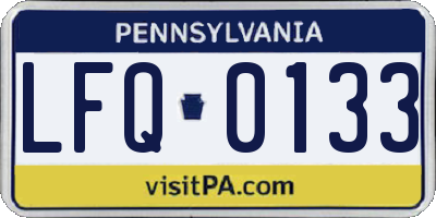 PA license plate LFQ0133