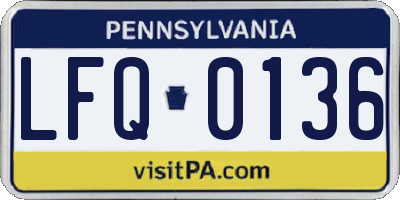 PA license plate LFQ0136