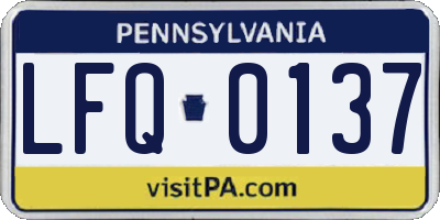 PA license plate LFQ0137