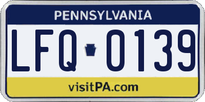 PA license plate LFQ0139