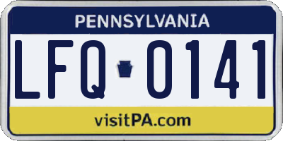 PA license plate LFQ0141