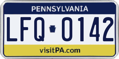 PA license plate LFQ0142