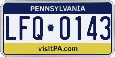 PA license plate LFQ0143
