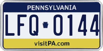 PA license plate LFQ0144