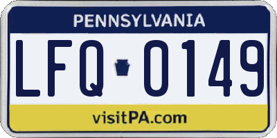 PA license plate LFQ0149