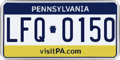 PA license plate LFQ0150