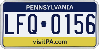 PA license plate LFQ0156