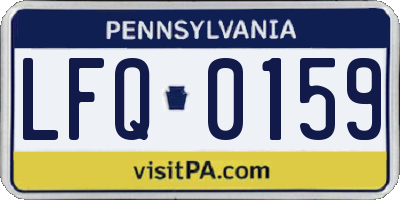 PA license plate LFQ0159