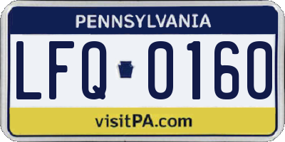 PA license plate LFQ0160