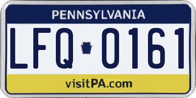 PA license plate LFQ0161