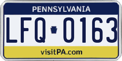PA license plate LFQ0163