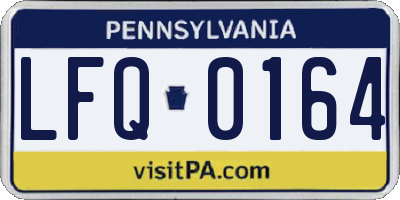 PA license plate LFQ0164