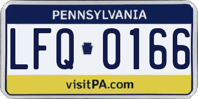 PA license plate LFQ0166