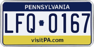 PA license plate LFQ0167