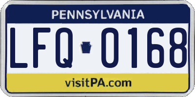 PA license plate LFQ0168