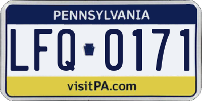 PA license plate LFQ0171