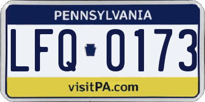PA license plate LFQ0173