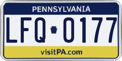 PA license plate LFQ0177