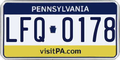 PA license plate LFQ0178
