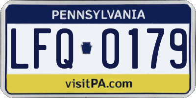 PA license plate LFQ0179
