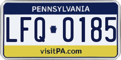 PA license plate LFQ0185