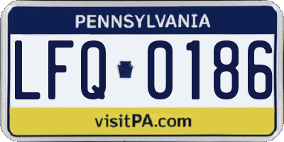 PA license plate LFQ0186