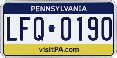 PA license plate LFQ0190