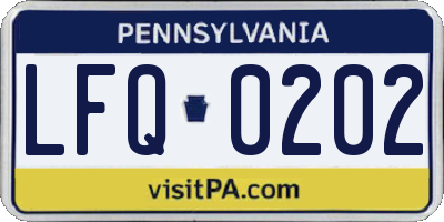 PA license plate LFQ0202