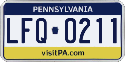 PA license plate LFQ0211