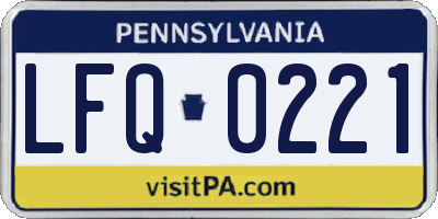 PA license plate LFQ0221