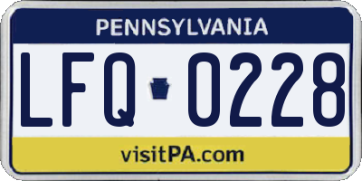 PA license plate LFQ0228