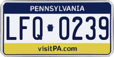 PA license plate LFQ0239