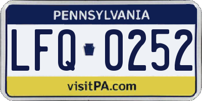 PA license plate LFQ0252