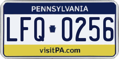 PA license plate LFQ0256