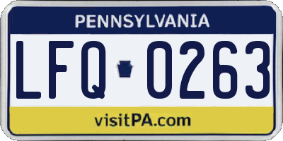 PA license plate LFQ0263