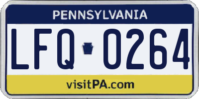 PA license plate LFQ0264